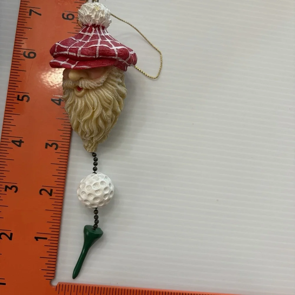 Vintage Golf Santa Gnomes Christmas Ornament Golf Ball Tee